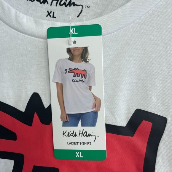 NEW Keith Haring Women's XL Graphic T-Shirt White & Red - Picture 8 of 9